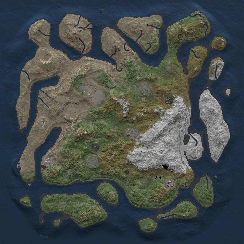 Rust Map: Procedural Map, Size: 4500, Seed: 2248, 13 Monuments