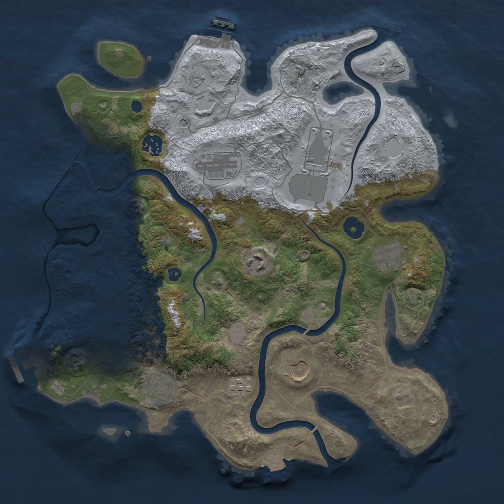 Rust Map: Procedural Map, Size: 3600, Seed: 482924372, 14 Monuments