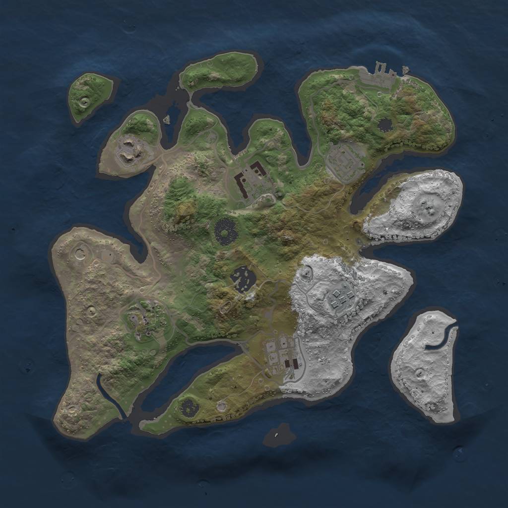 Rust Map: Procedural Map, Size: 3000, Seed: 1337367463, 11 Monuments