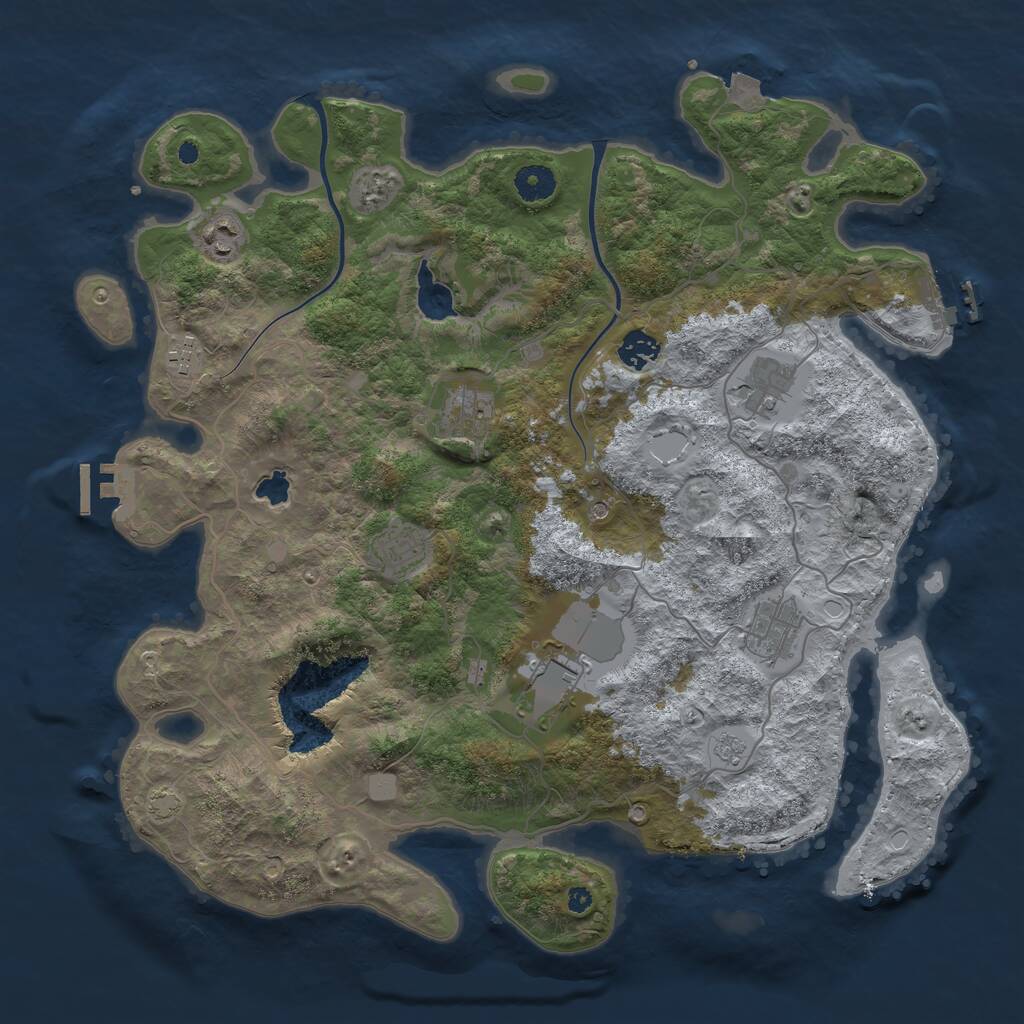 Rust Map: Procedural Map, Size: 4000, Seed: 266120, 14 Monuments