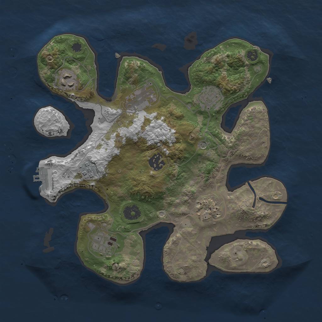 Rust Map: Procedural Map, Size: 3000, Seed: 1300071995, 11 Monuments