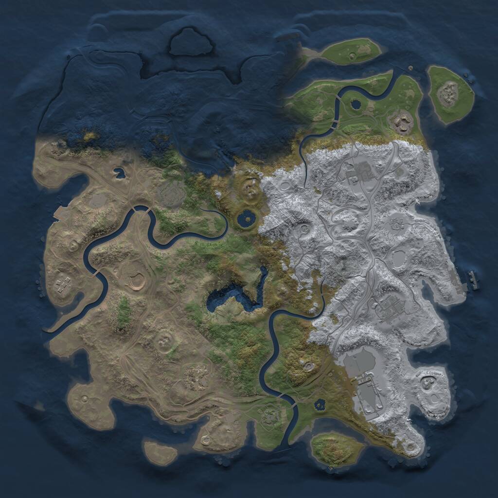Rust Map: Procedural Map, Size: 4250, Seed: 32177, 14 Monuments