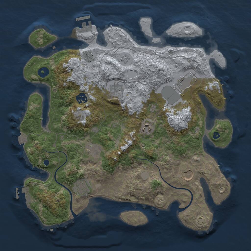 Rust Map: Procedural Map, Size: 3500, Seed: 1835, 13 Monuments