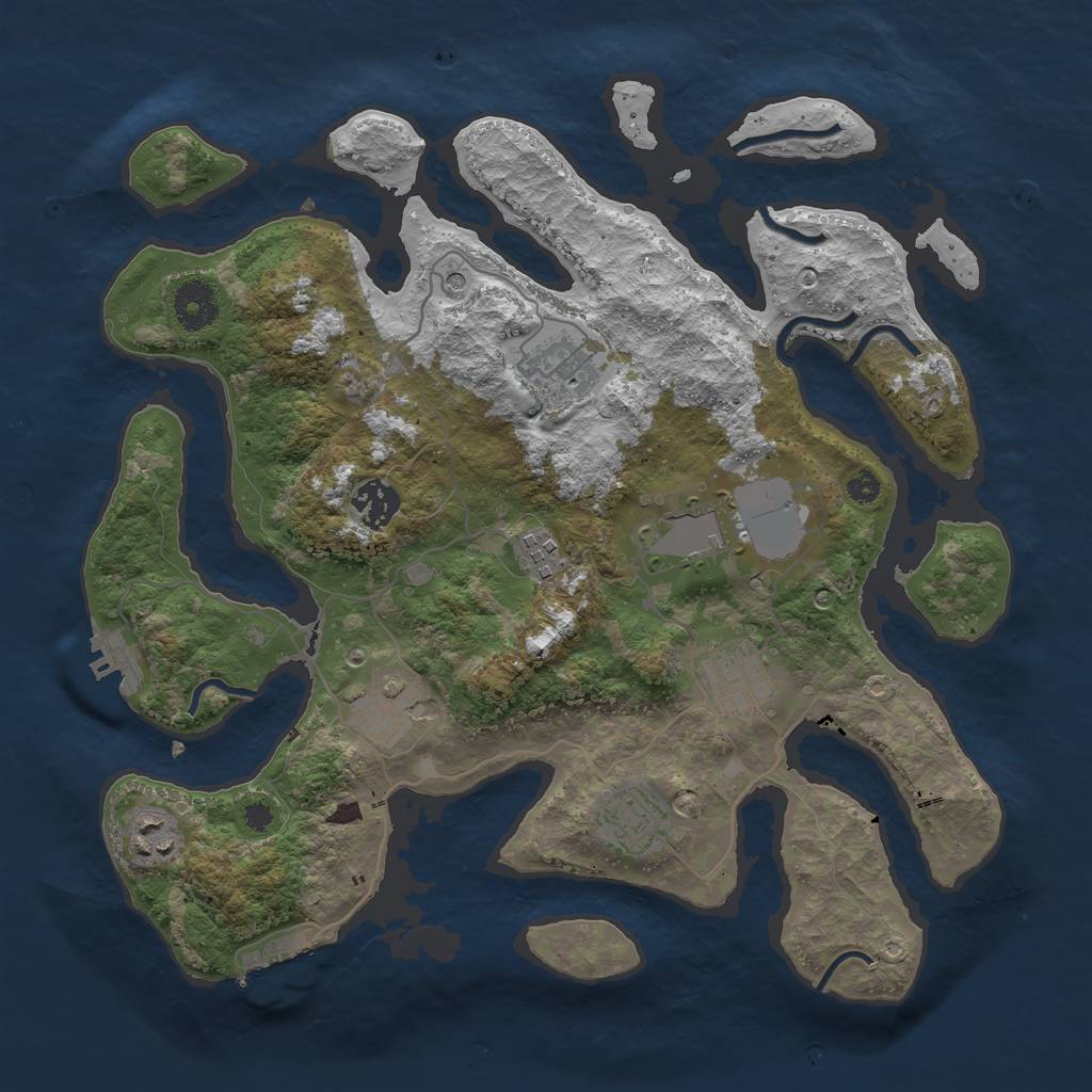 Rust Map: Procedural Map, Size: 3500, Seed: 1835, 13 Monuments