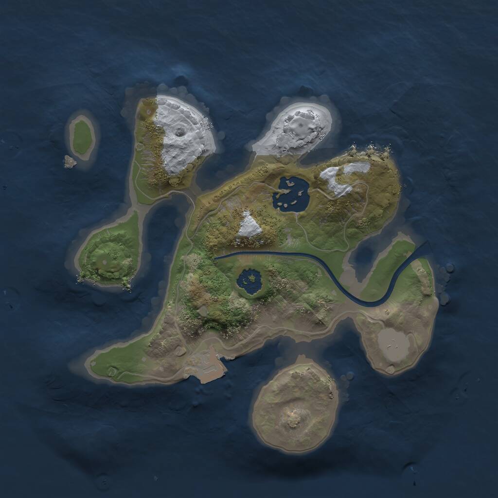 Rust Map: Procedural Map, Size: 2000, Seed: 45825, 2 Monuments