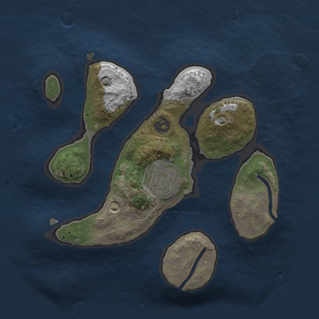 Rust Map: Procedural Map, Size: 2000, Seed: 45825, 3 Monuments