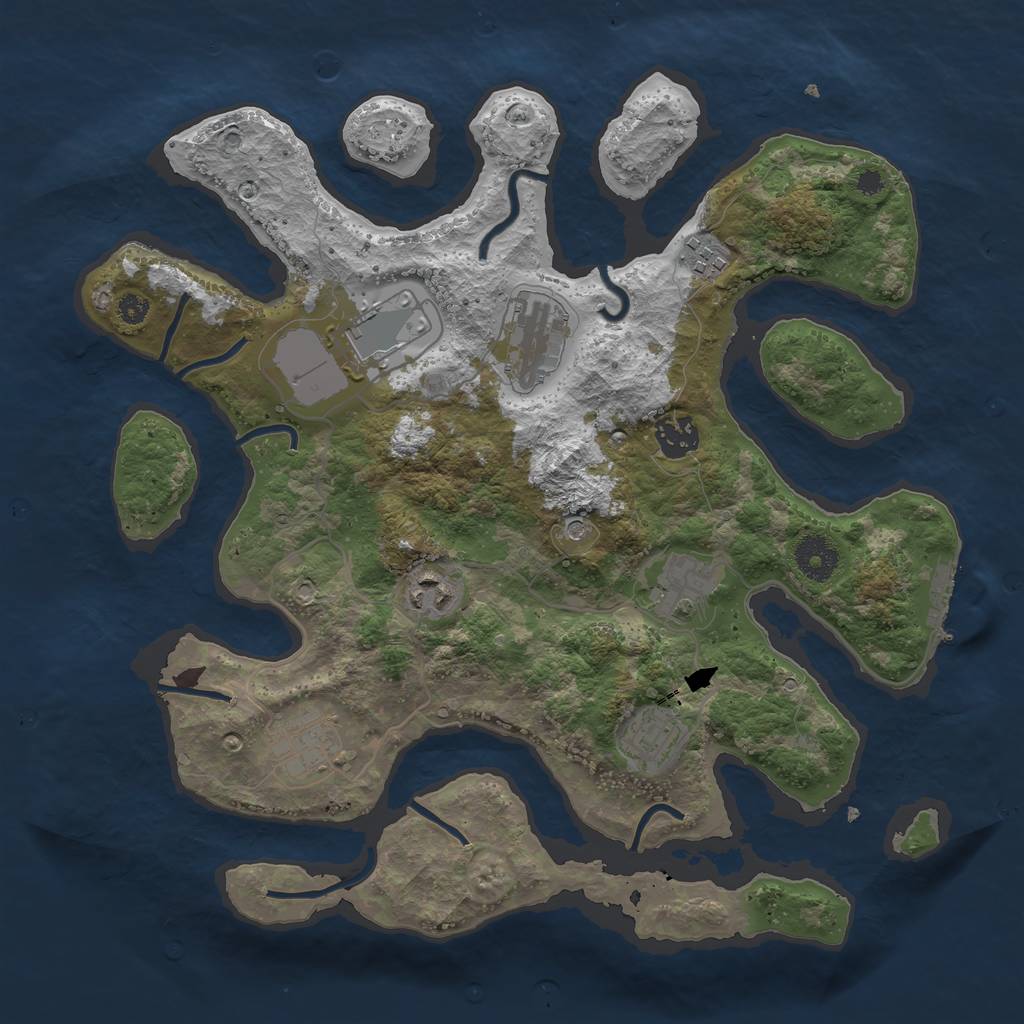 Rust Map: Procedural Map, Size: 3500, Seed: 5432100, 12 Monuments