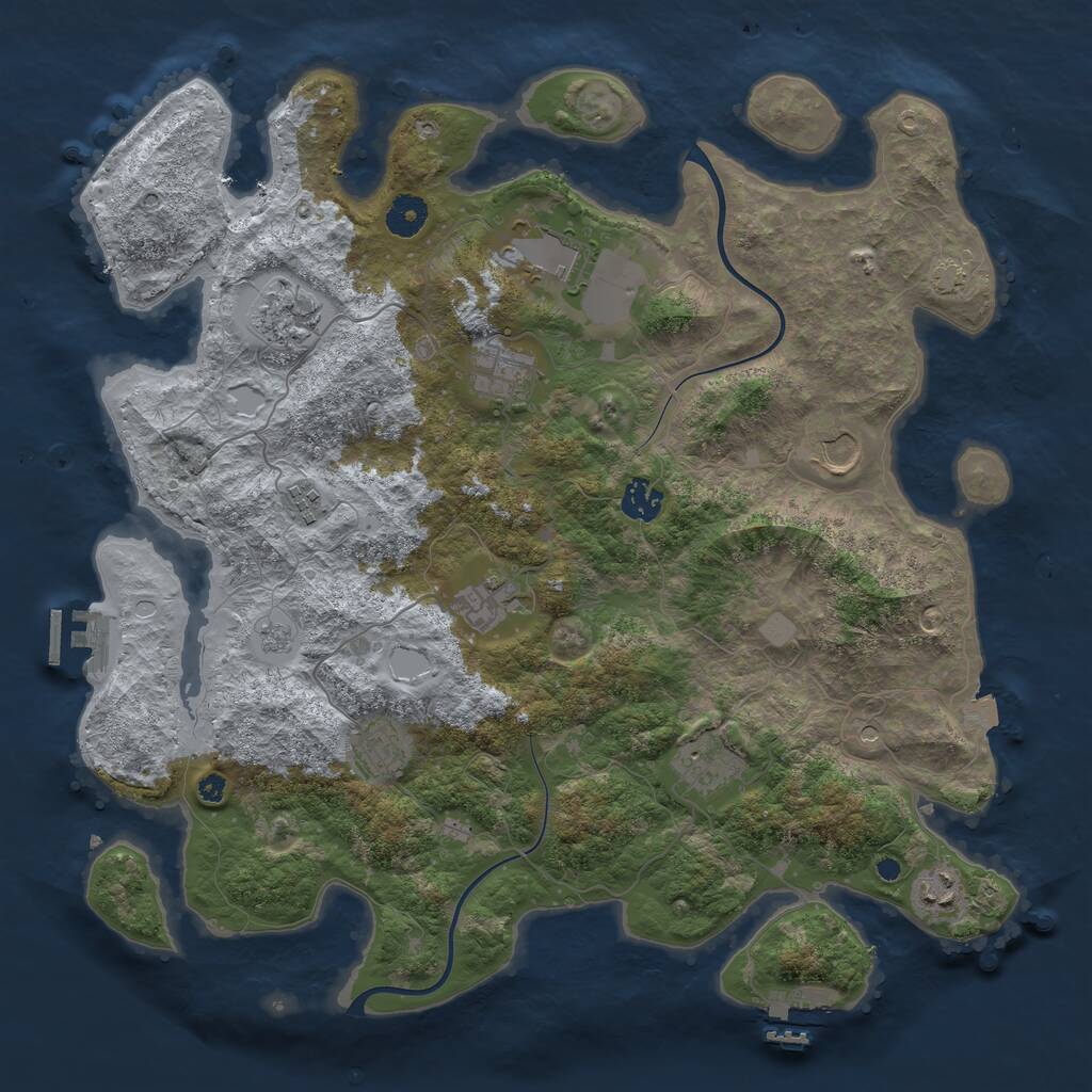 Rust Map: Procedural Map, Size: 3950, Seed: 3950, 16 Monuments