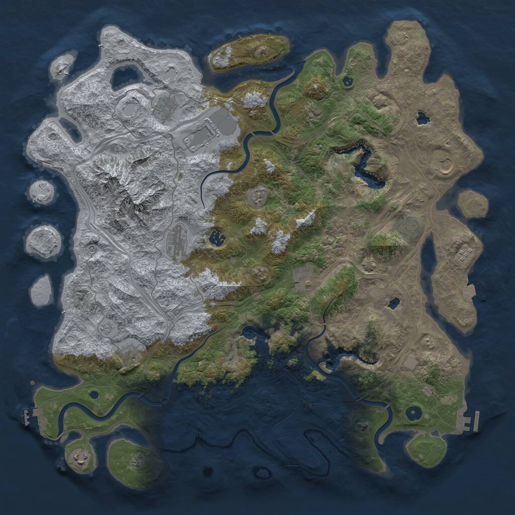 Rust Map: Procedural Map, Size: 5000, Seed: 83302482, 17 Monuments