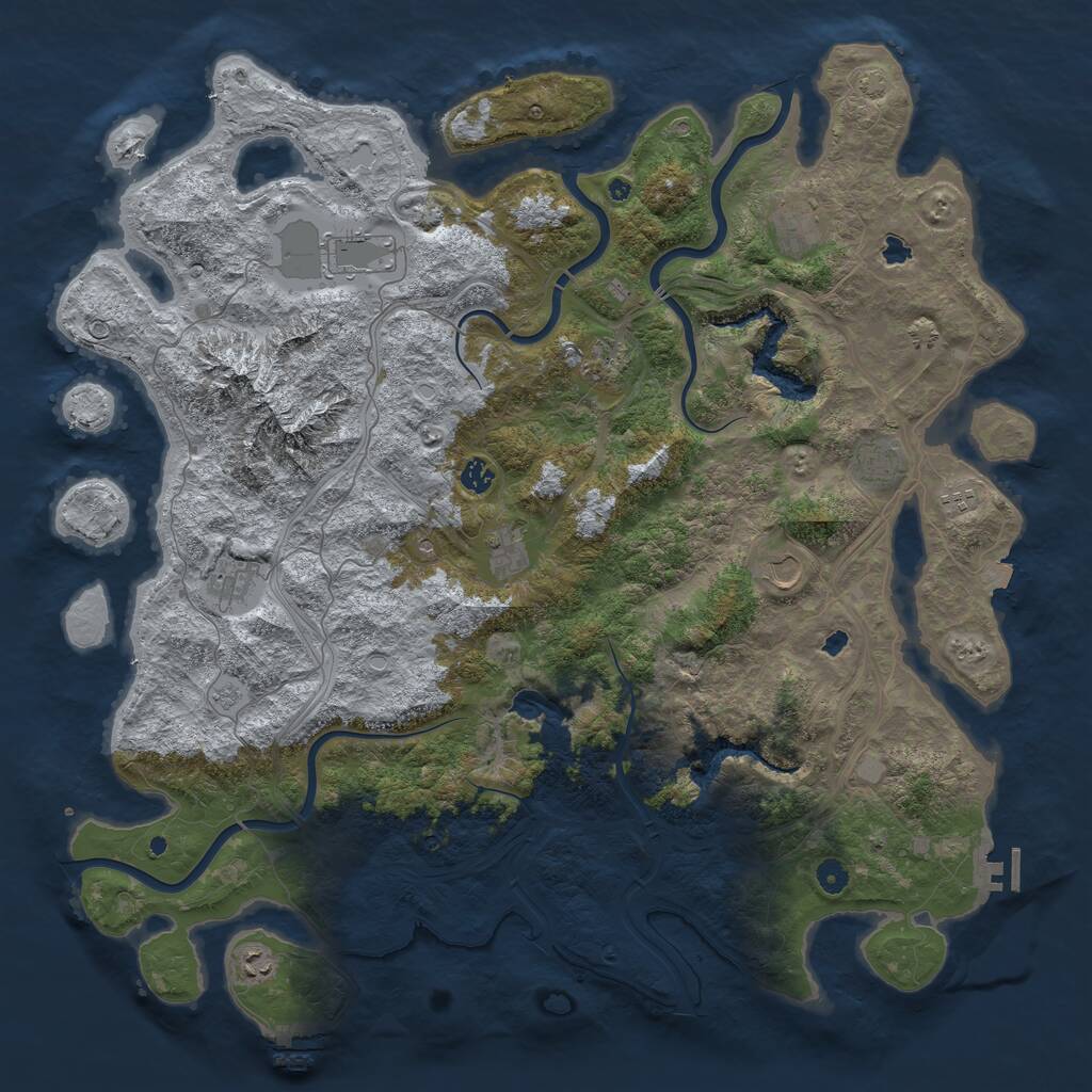 Rust Map: Procedural Map, Size: 5000, Seed: 83302482, 16 Monuments