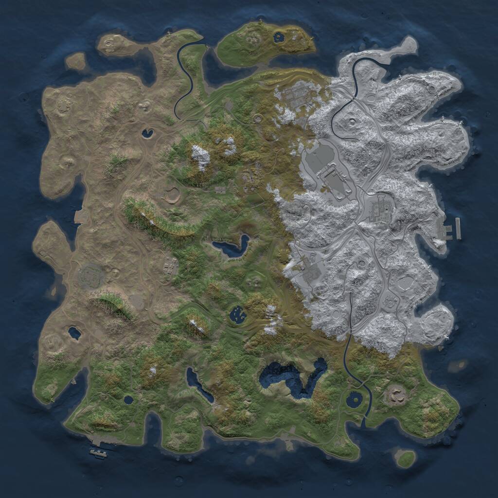 Rust Map: Procedural Map, Size: 4600, Seed: 353445879, 16 Monuments