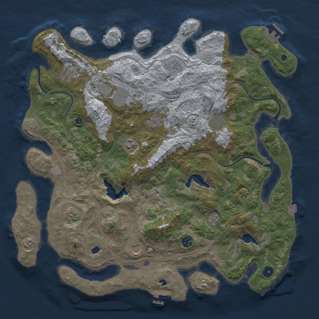 Rust Map: Procedural Map, Size: 4500, Seed: 813630, 16 Monuments