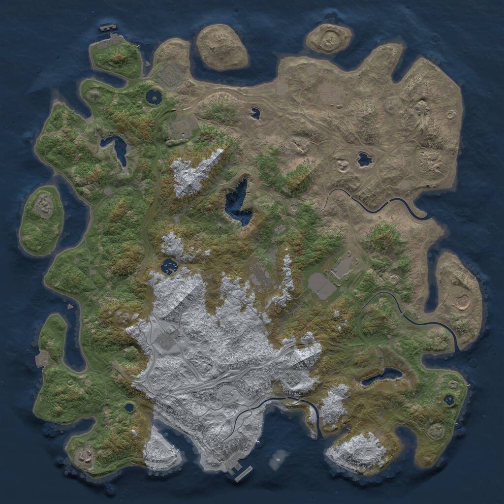Rust Map: Procedural Map, Size: 4800, Seed: 1236548, 17 Monuments
