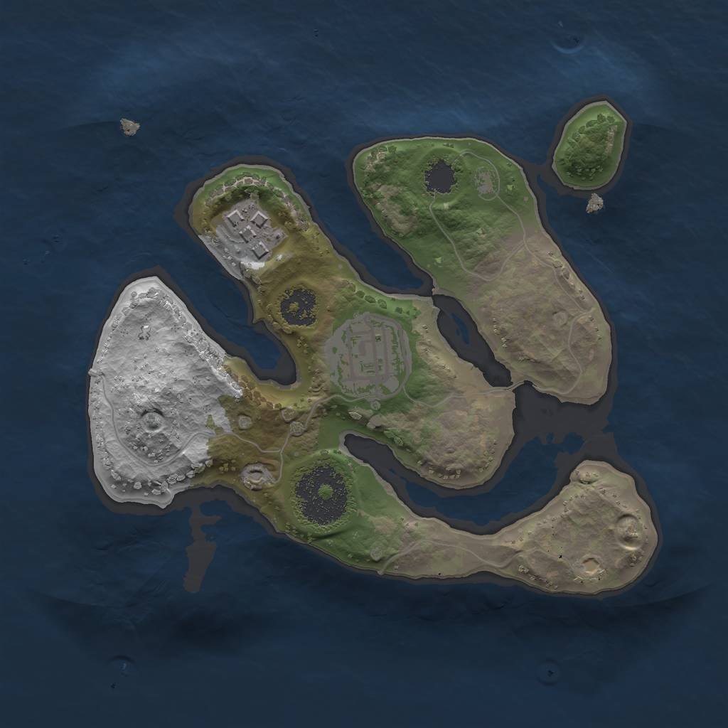 Rust Map: Procedural Map, Size: 2000, Seed: 1456648463, 4 Monuments