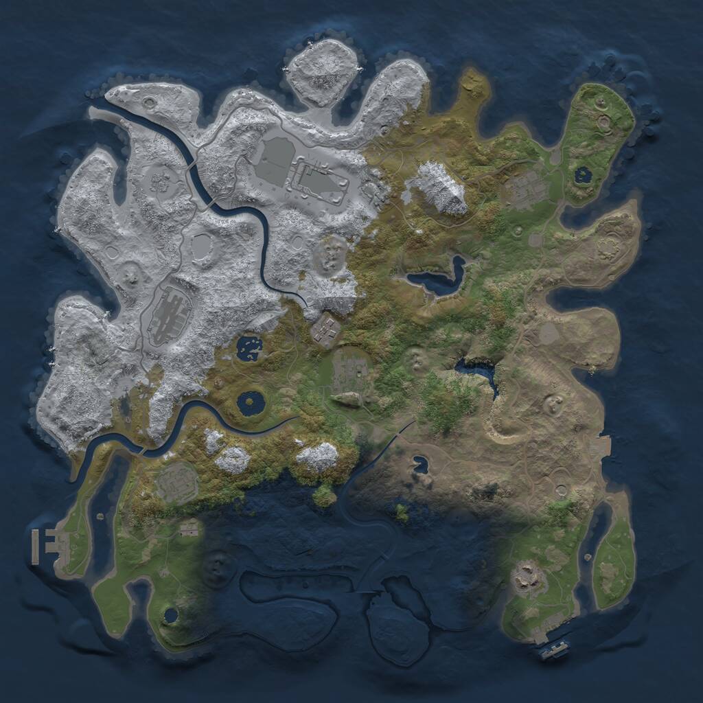 Rust Map: Procedural Map, Size: 4000, Seed: 5341427, 15 Monuments