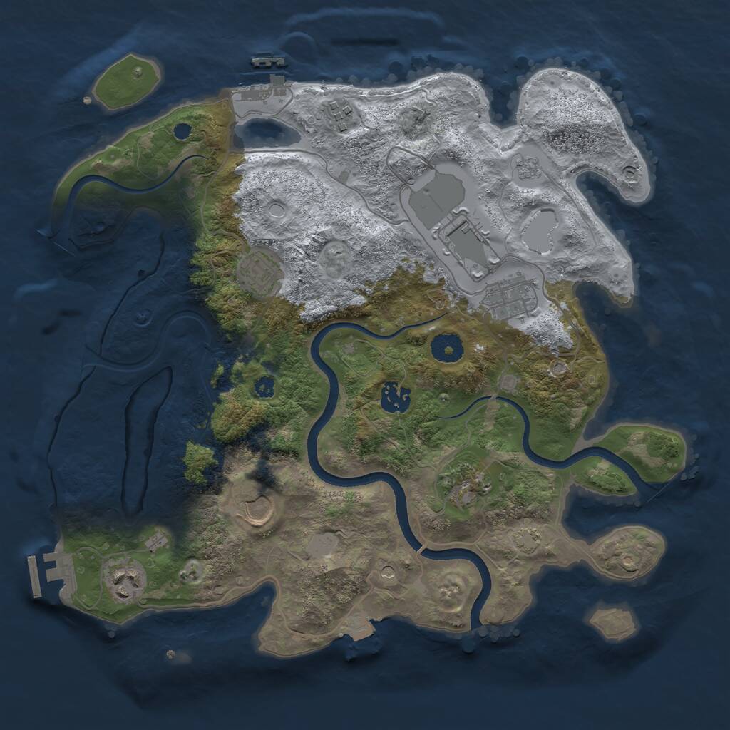 Rust Map: Procedural Map, Size: 3500, Seed: 656487704, 14 Monuments