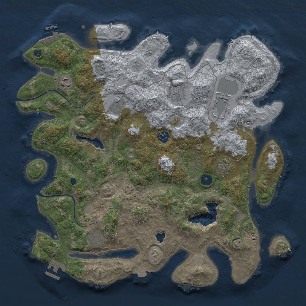 Rust Map: Procedural Map, Size: 4000, Seed: 1328574898, 14 Monuments