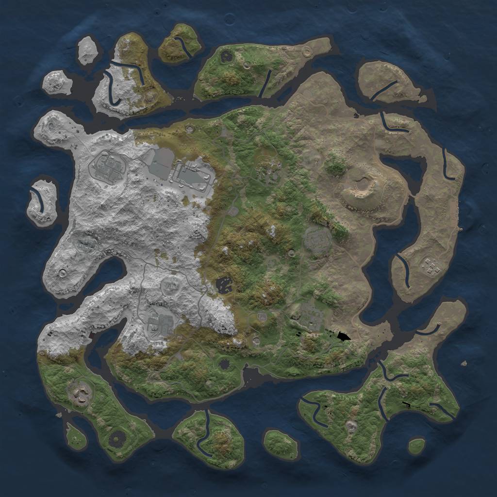 Rust Map: Procedural Map, Size: 4300, Seed: 588, 14 Monuments