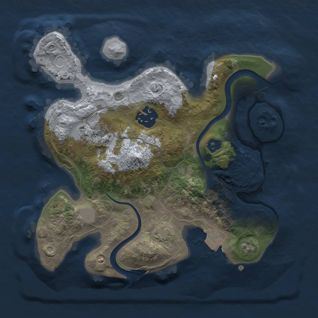 Rust Map: Procedural Map, Size: 2335, Seed: 5136136, 4 Monuments