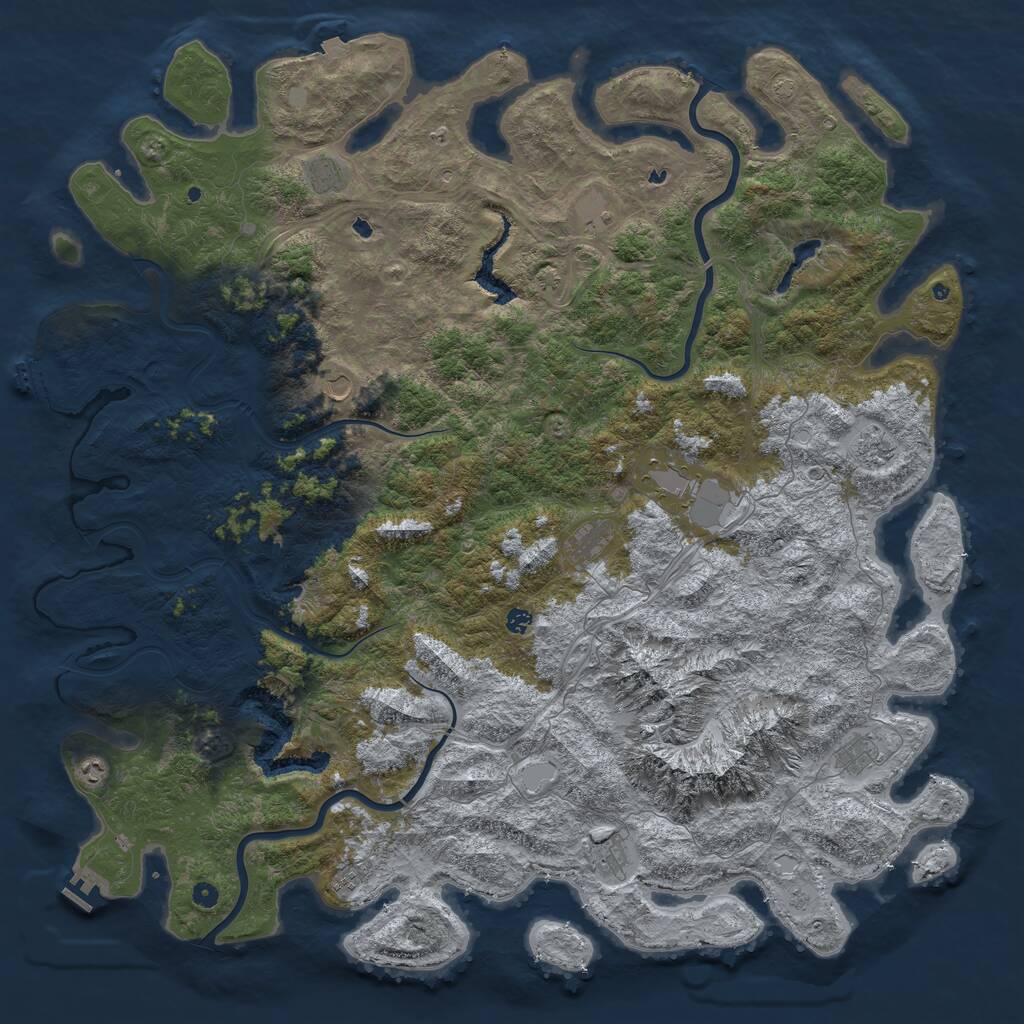 Rust Map: Procedural Map, Size: 6000, Seed: 1523474045, 17 Monuments