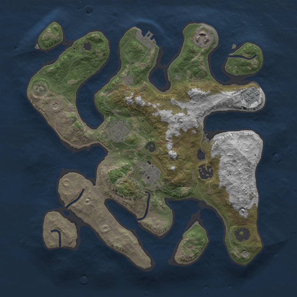 Rust Map: Procedural Map, Size: 3000, Seed: 1400800024, 9 Monuments