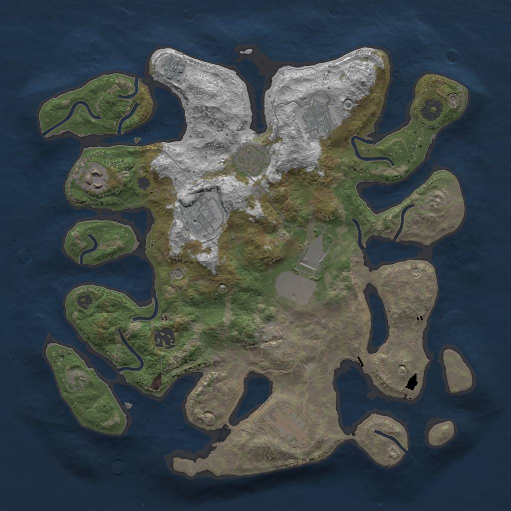 Rust Map: Procedural Map, Size: 3500, Seed: 13082702, 11 Monuments