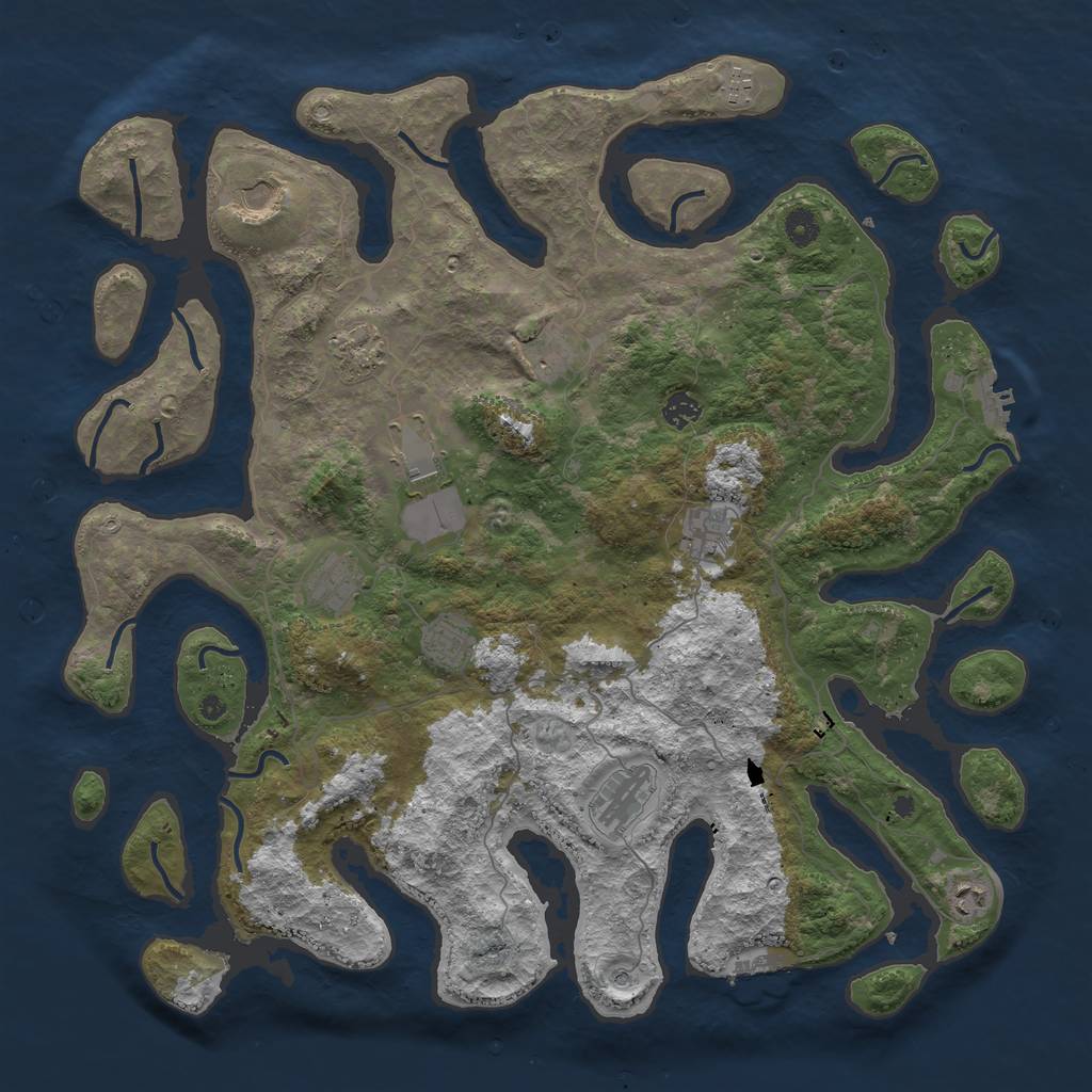 Rust Map: Procedural Map, Size: 4552, Seed: 8607123, 16 Monuments