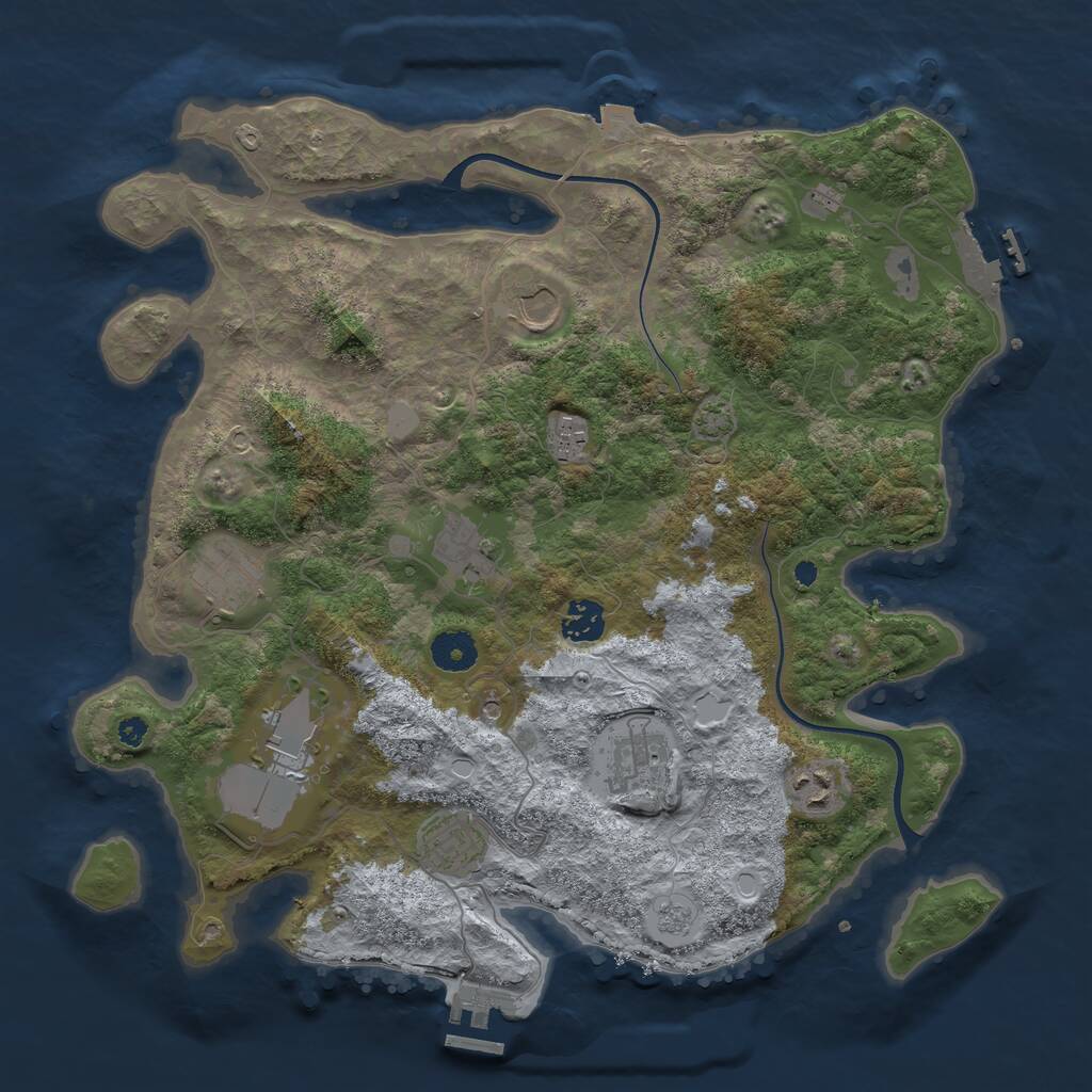 Rust Map: Procedural Map, Size: 3750, Seed: 1508740583, 15 Monuments