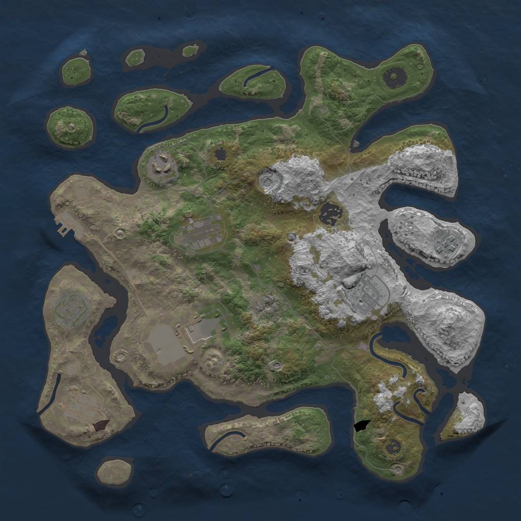 Rust Map: Procedural Map, Size: 3500, Seed: 192052, 12 Monuments