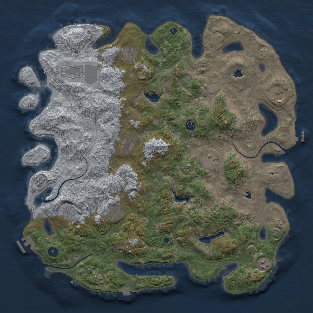 Rust Map: Procedural Map, Size: 4600, Seed: 358, 16 Monuments