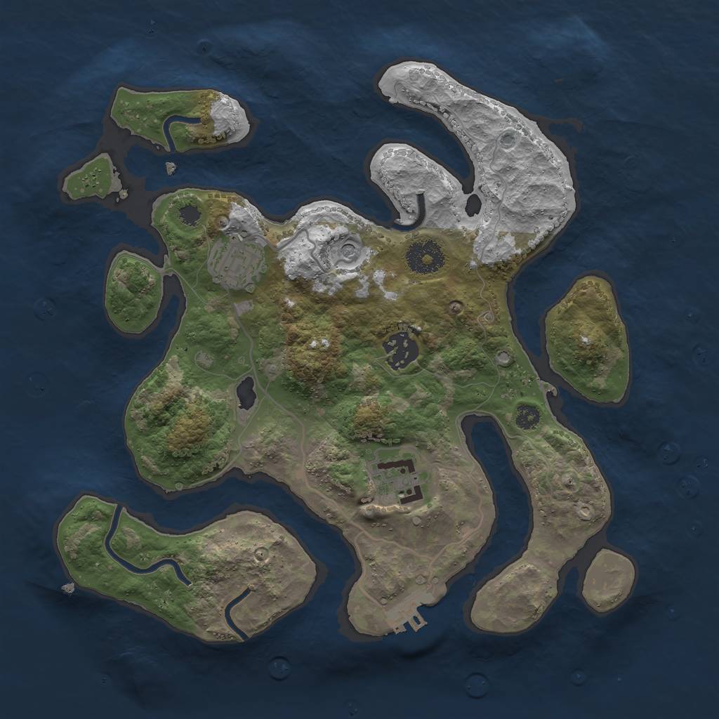 Rust Map: Procedural Map, Size: 3000, Seed: 69234, 7 Monuments