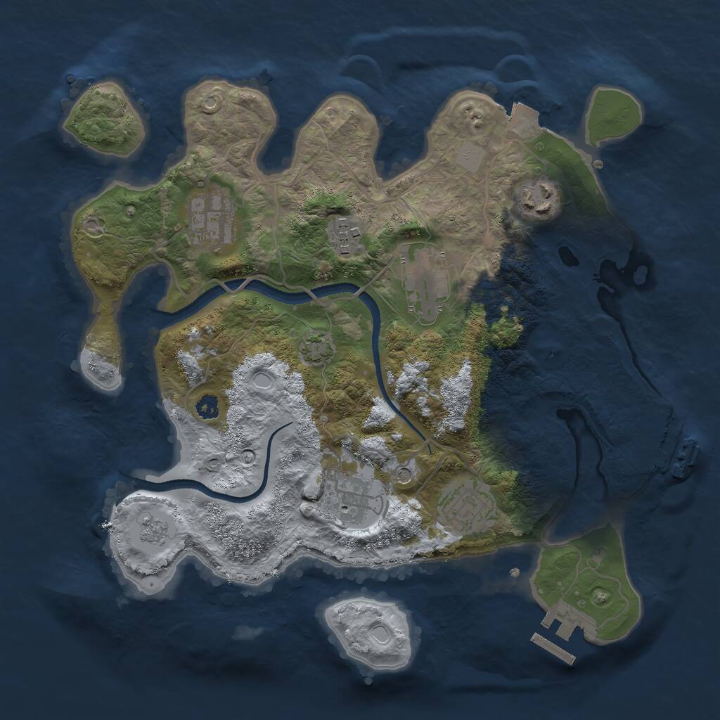 Rust Map: Procedural Map, Size: 3000, Seed: 753055554, 12 Monuments