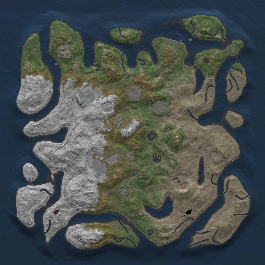 Rust Map: Procedural Map, Size: 4336, Seed: 752623662, 13 Monuments