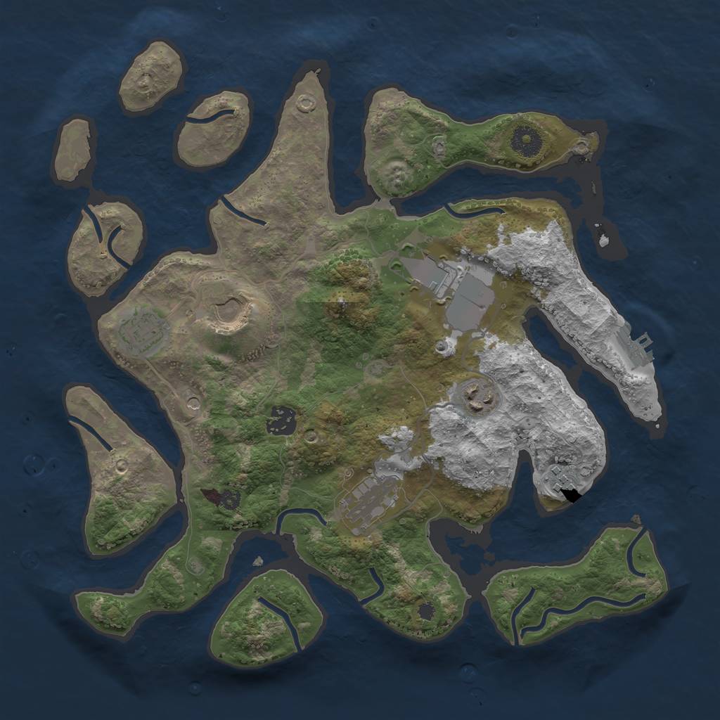 Rust Map: Procedural Map, Size: 3500, Seed: 42772093, 11 Monuments