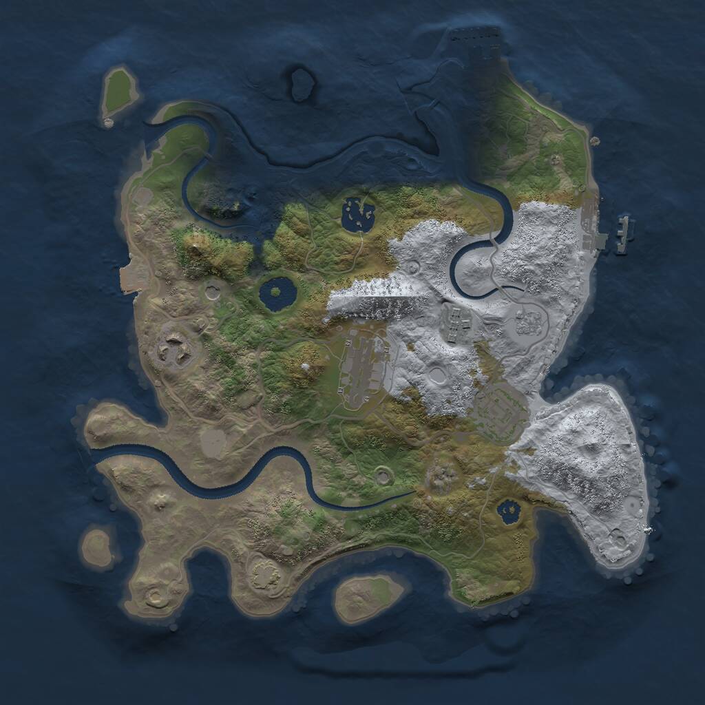 Rust Map: Procedural Map, Size: 3000, Seed: 793177, 11 Monuments