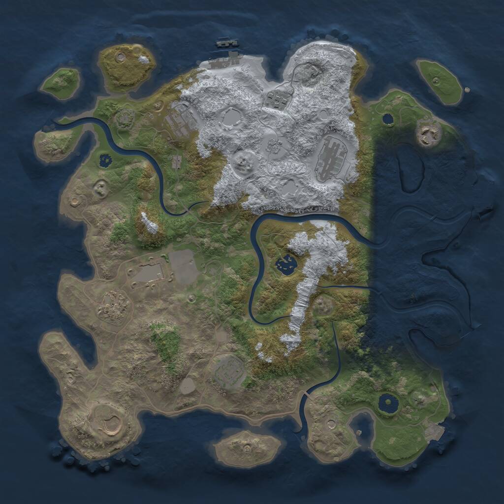 Rust Map: Procedural Map, Size: 3800, Seed: 2072021, 15 Monuments