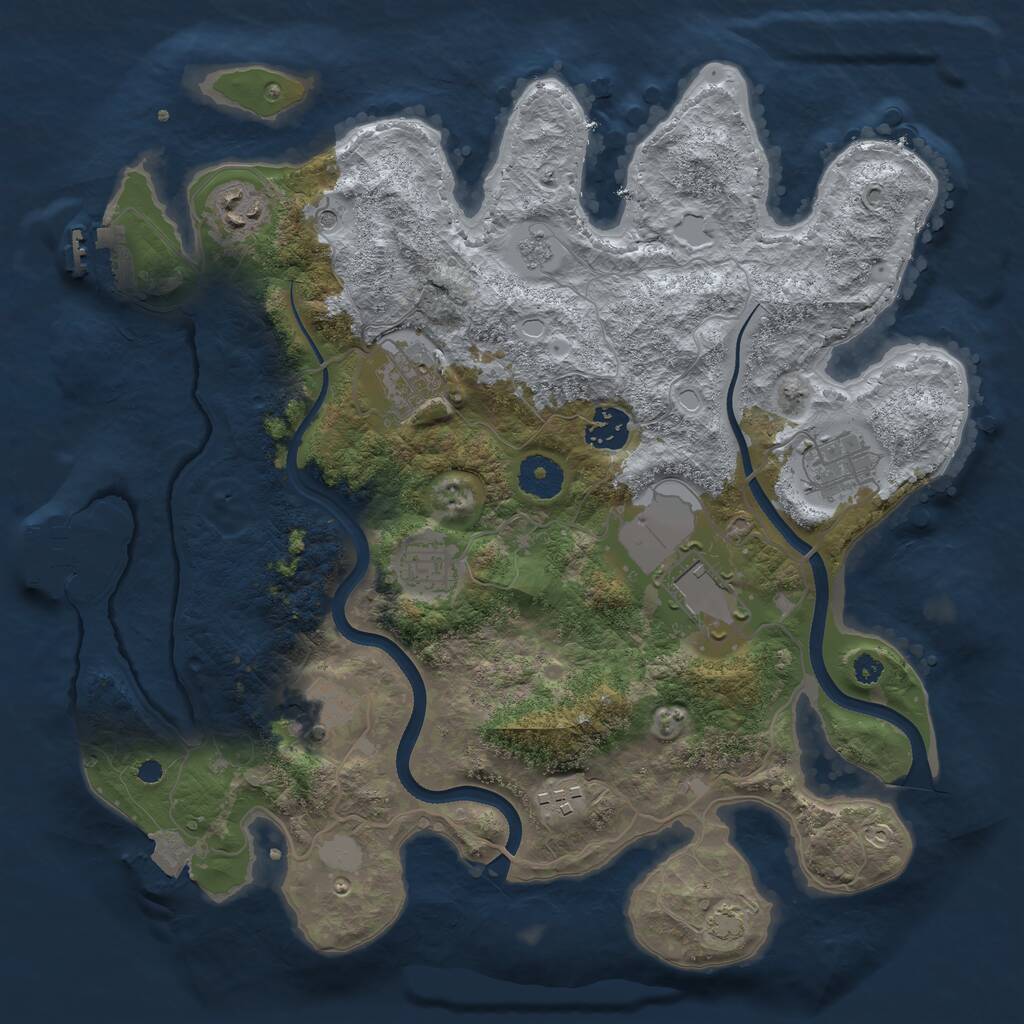 Rust Map: Procedural Map, Size: 3500, Seed: 963816, 14 Monuments