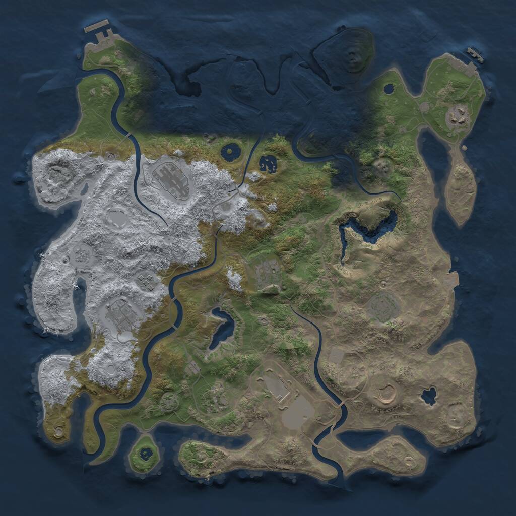 Rust Map: Procedural Map, Size: 4096, Seed: 213458660, 16 Monuments