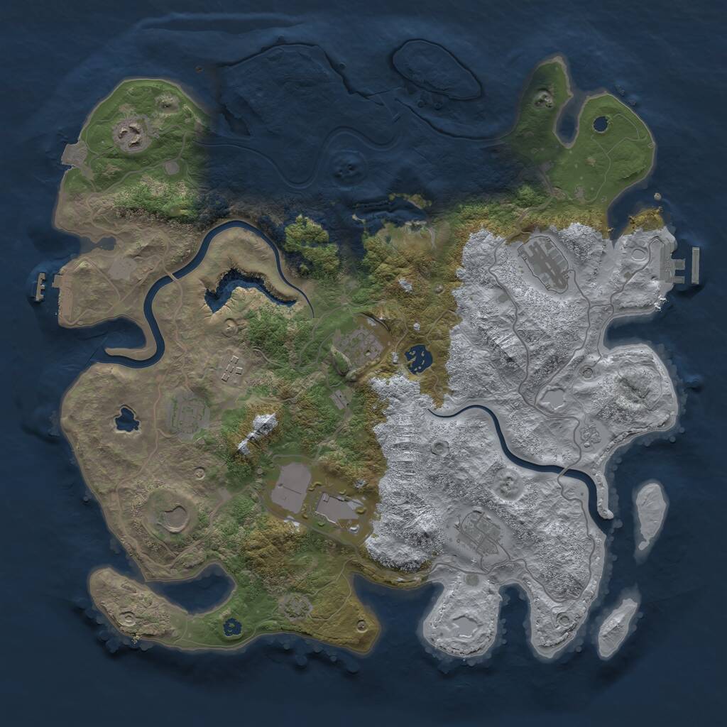 Rust Map: Procedural Map, Size: 4000, Seed: 276383737, 15 Monuments