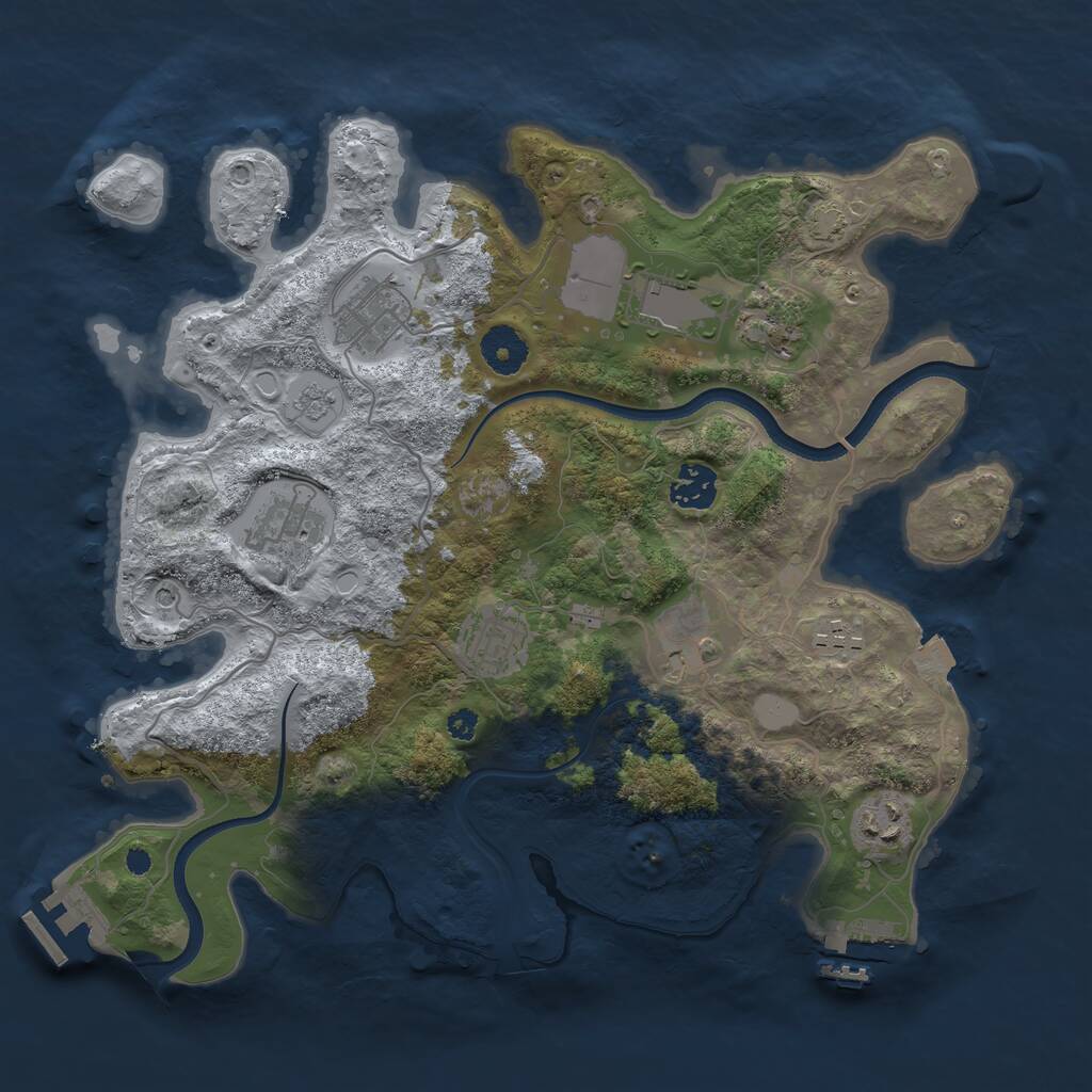 Rust Map: Procedural Map, Size: 3500, Seed: 296339, 15 Monuments