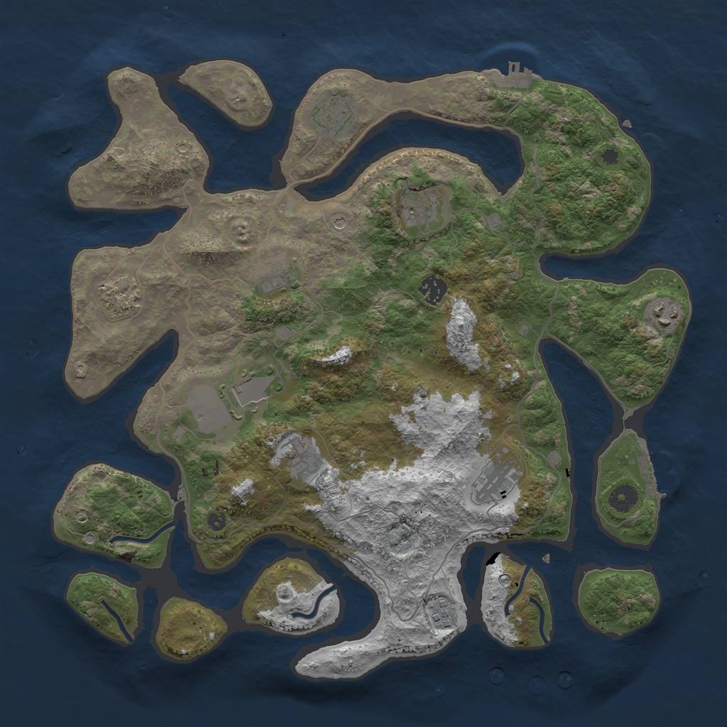 Rust Map: Procedural Map, Size: 4000, Seed: 816739, 15 Monuments