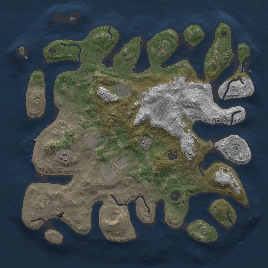 Rust Map: Procedural Map, Size: 4000, Seed: 24031670, 13 Monuments