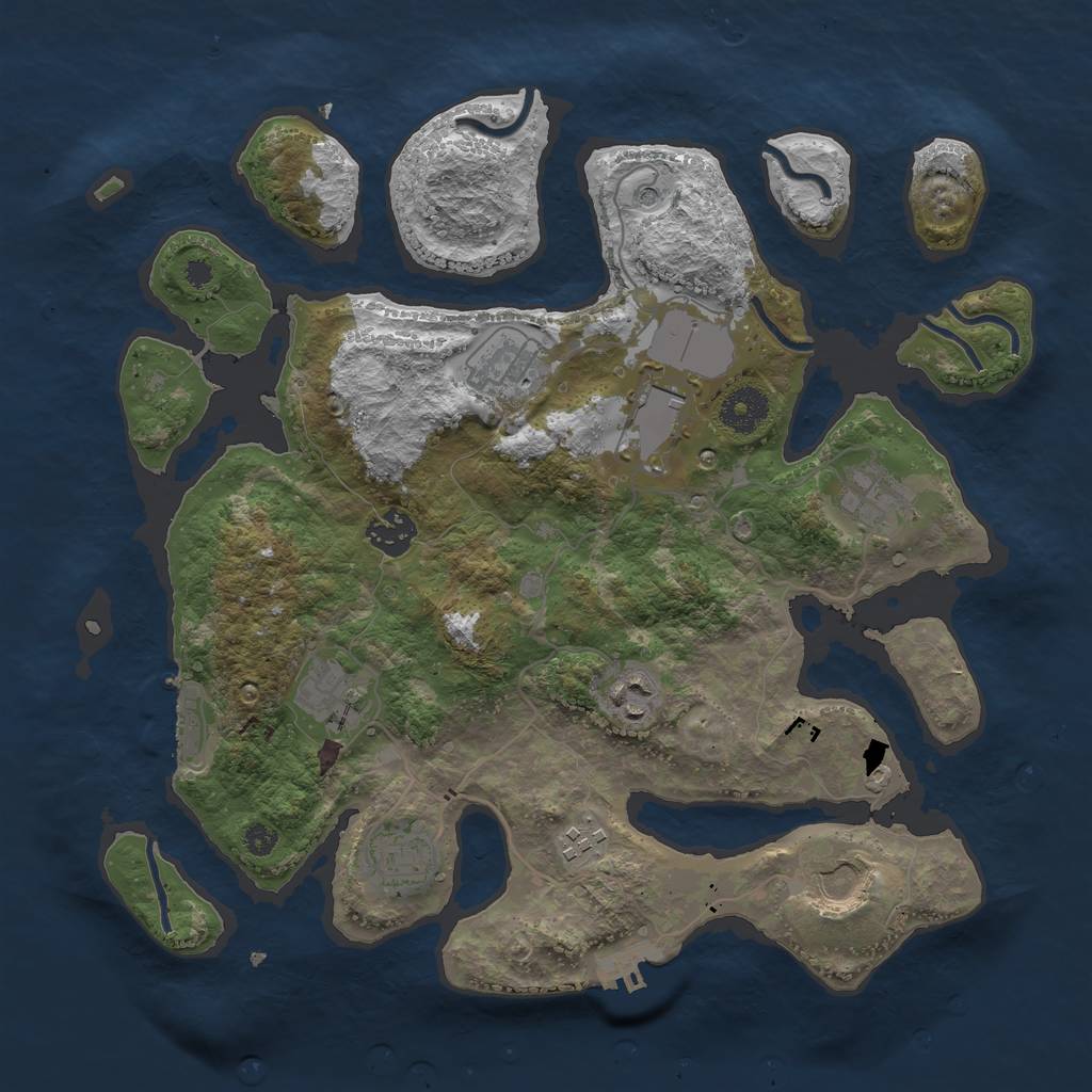 Rust Map: Procedural Map, Size: 3500, Seed: 218999, 14 Monuments