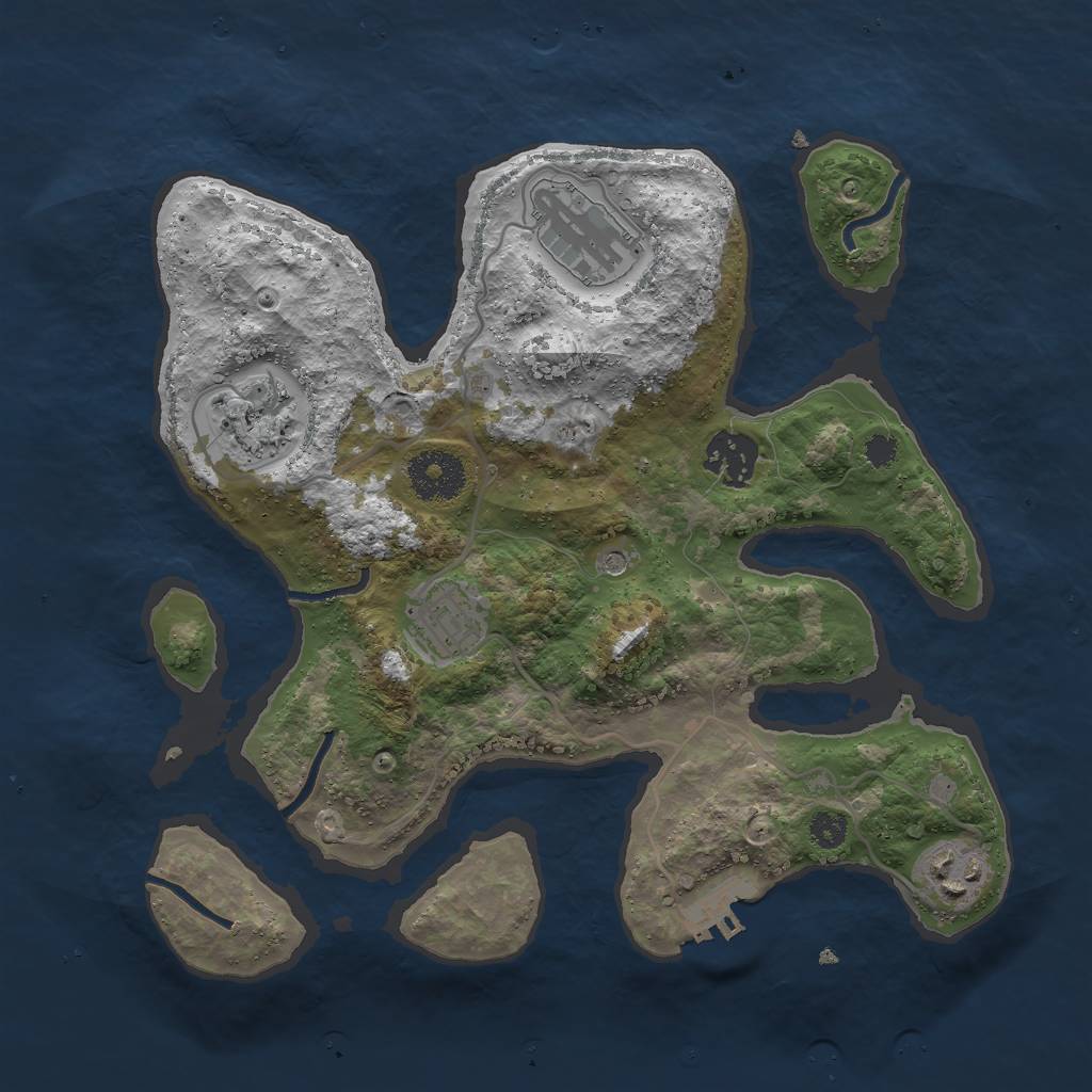 Rust Map: Procedural Map, Size: 3000, Seed: 510108488, 9 Monuments