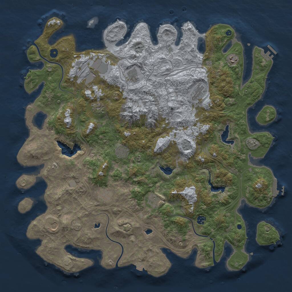 Rust Map: Procedural Map, Size: 5000, Seed: 1790489148, 17 Monuments