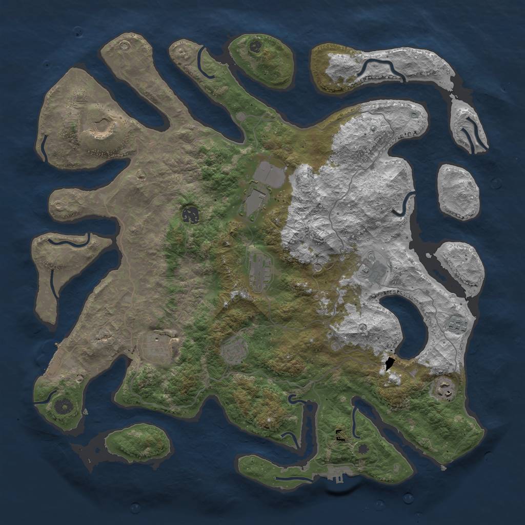 Rust Map: Procedural Map, Size: 4500, Seed: 8875354, 14 Monuments