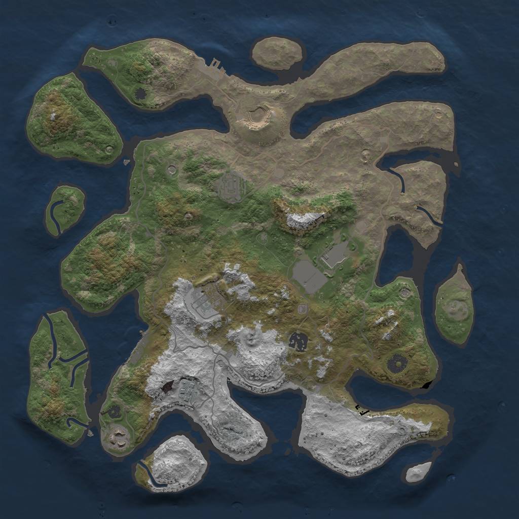 Rust Map: Procedural Map, Size: 4000, Seed: 626, 12 Monuments