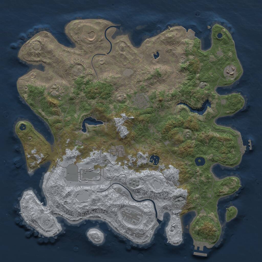 Rust Map: Procedural Map, Size: 4000, Seed: 35971, 15 Monuments