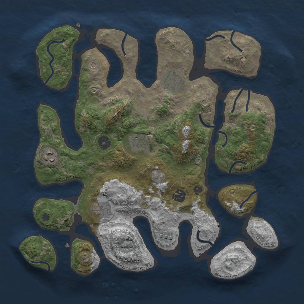 Rust Map: Procedural Map, Size: 3500, Seed: 1743756, 9 Monuments