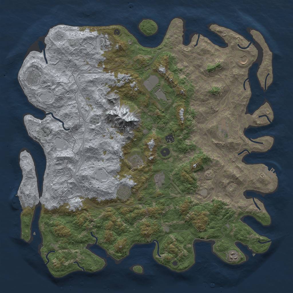 Rust Map: Procedural Map, Size: 5000, Seed: 1352932563, 18 Monuments